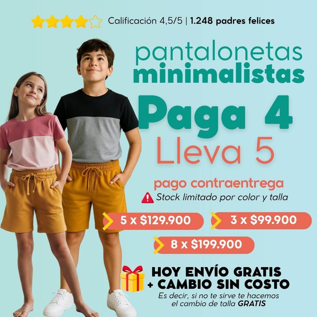 PACK X 5 PANTALONETAS PARA NIÑO/NIÑA